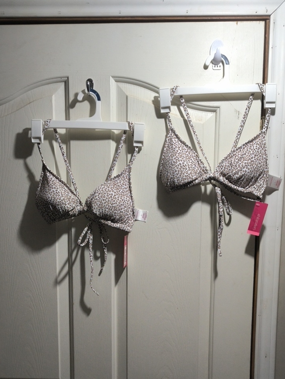 Xhilaration Beige Leopard Tie-Front Bralettes (Set of 2)